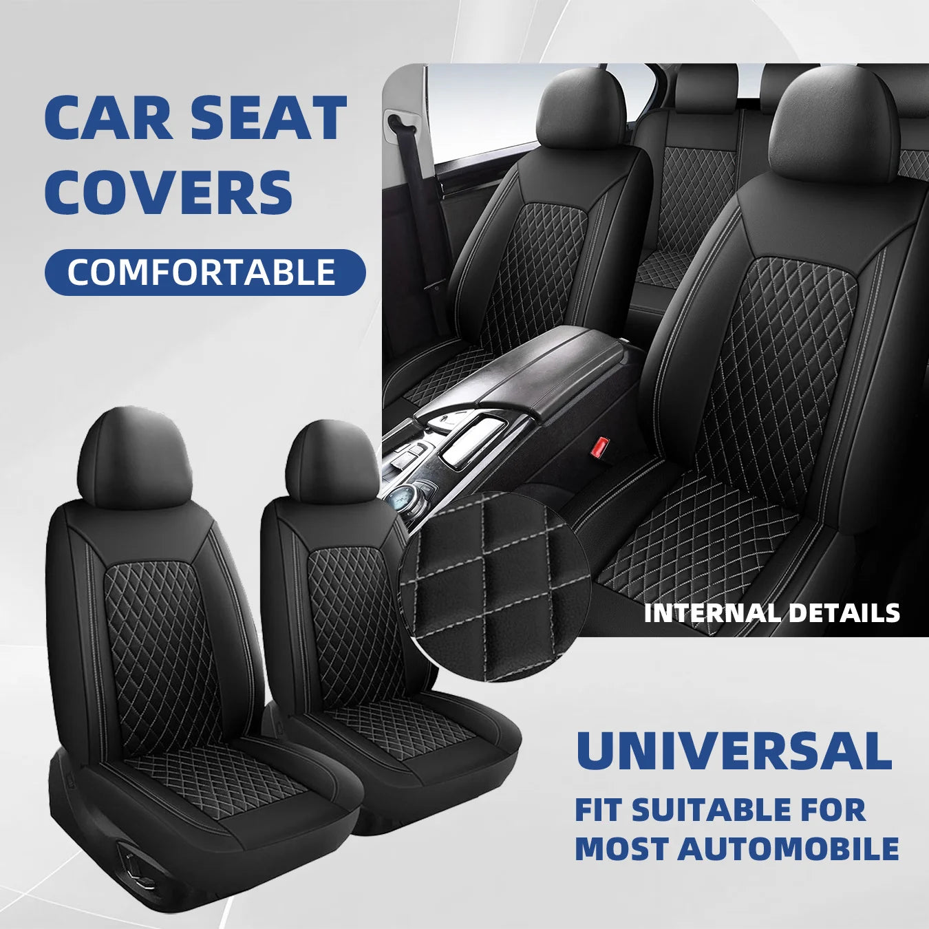 Car seat covers                         -Full set front split rear bench for car.                                    -Universal cloth.            -Automotive interior covers.