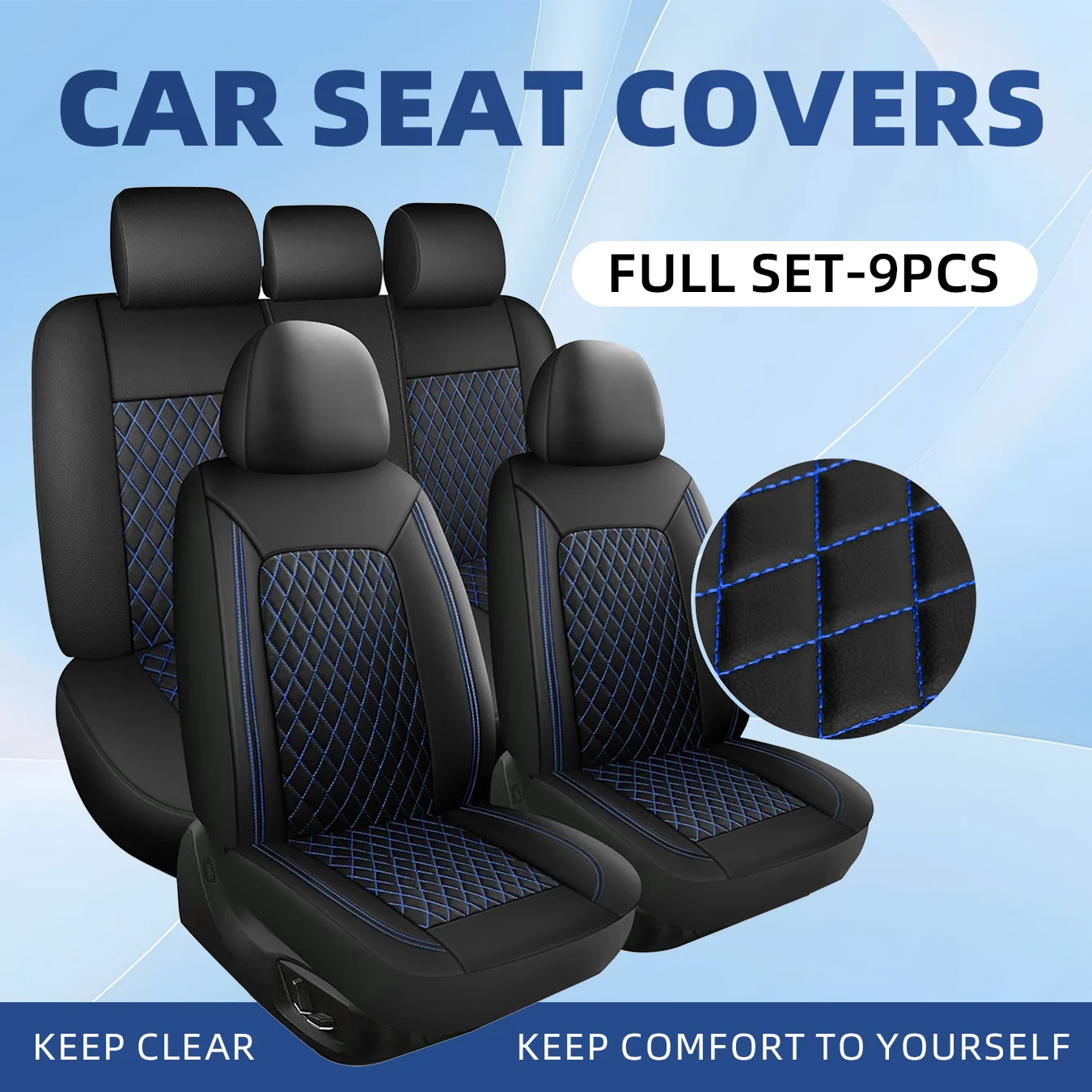 Car seat covers                         -Full set front split rear bench for car.                                    -Universal cloth.            -Automotive interior covers.