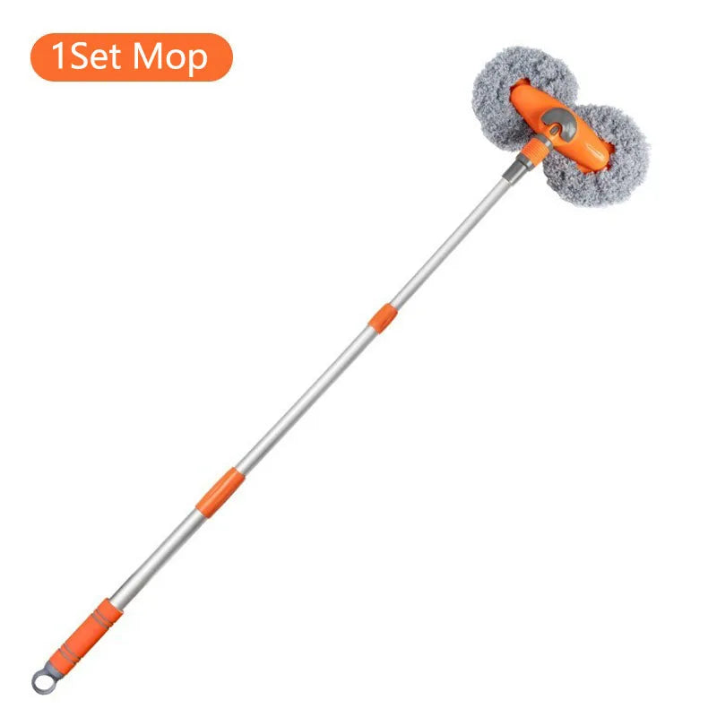 Car Washer Mop Foam Wash Brush Double Brush Head Roof Window Cleaning Maintenance Three-Section Telescopic Mop Car Accessories