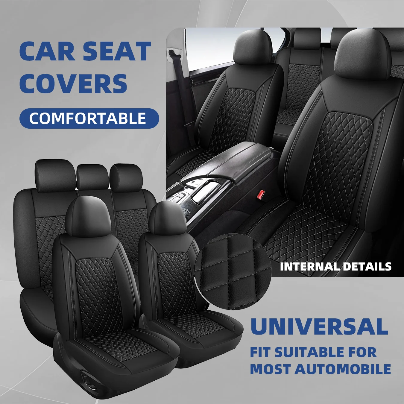 Car seat covers                         -Full set front split rear bench for car.                                    -Universal cloth.            -Automotive interior covers.