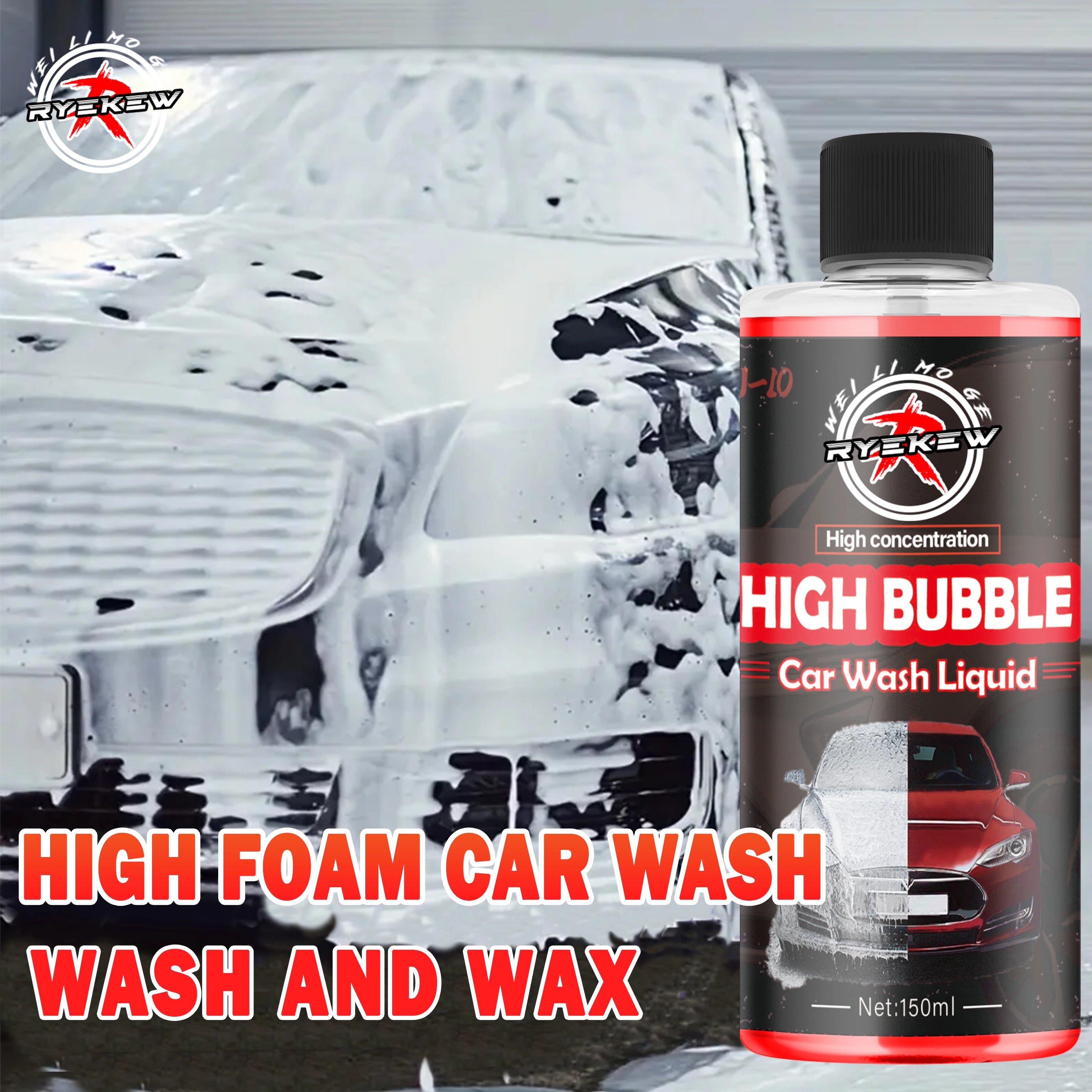 High-Foam Car Wash Soap Fit Cars,Trucks,Motorcycles,RVs,Dense Car Wash Liquid(Works with Foam Cannons,Foam Guns ,Bucket Washes)