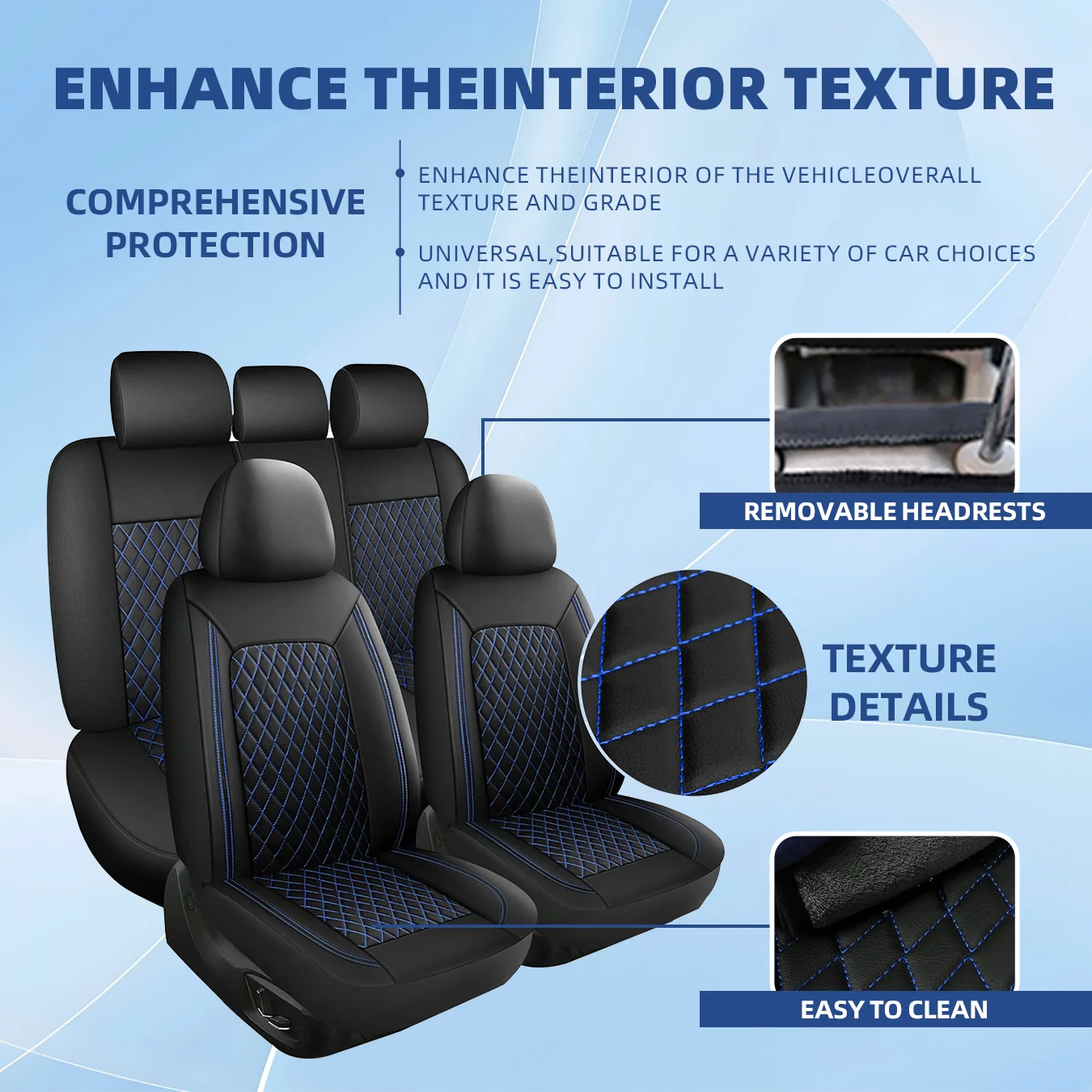 Car seat covers                         -Full set front split rear bench for car.                                    -Universal cloth.            -Automotive interior covers.